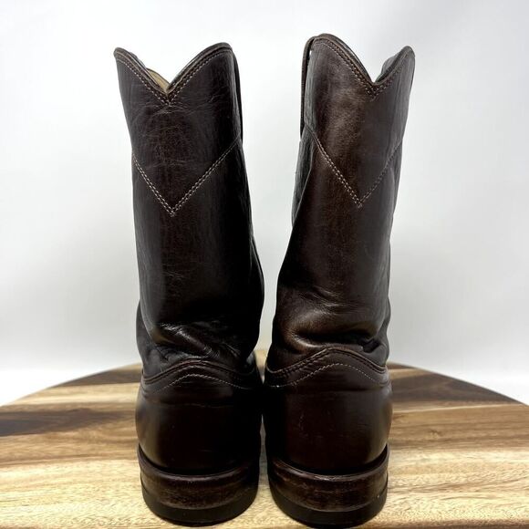 JUSTIN Mens Size 9 Boots 3162 Jackson Deerlite Cowboy Western Leather Roper